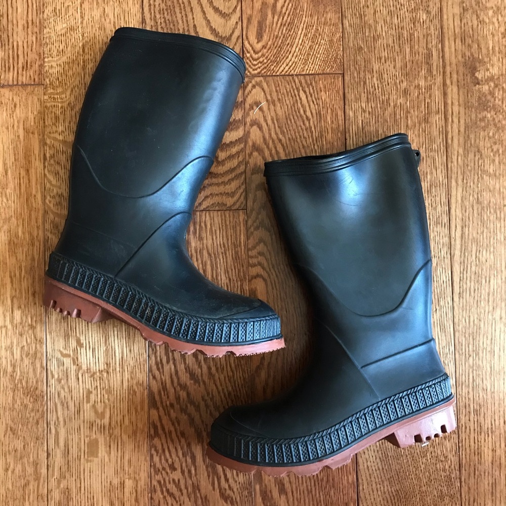 Unisex Black Kids Rain Boots SZ 9
